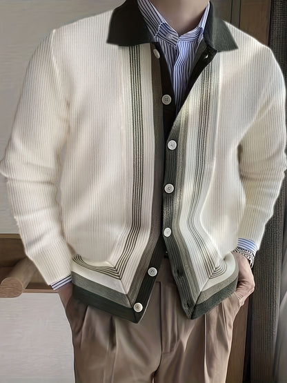 Striped Knit Cardigan - Cozy Elegance