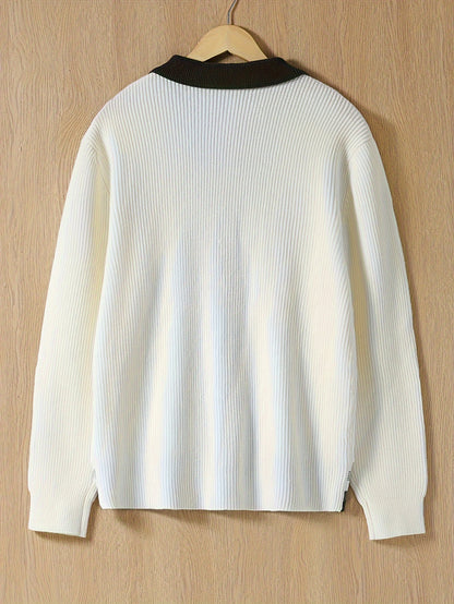 Striped Knit Cardigan - Cozy Elegance