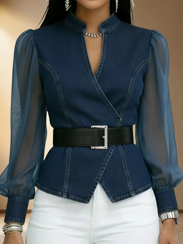 Top Serena — Denim e Chiffon