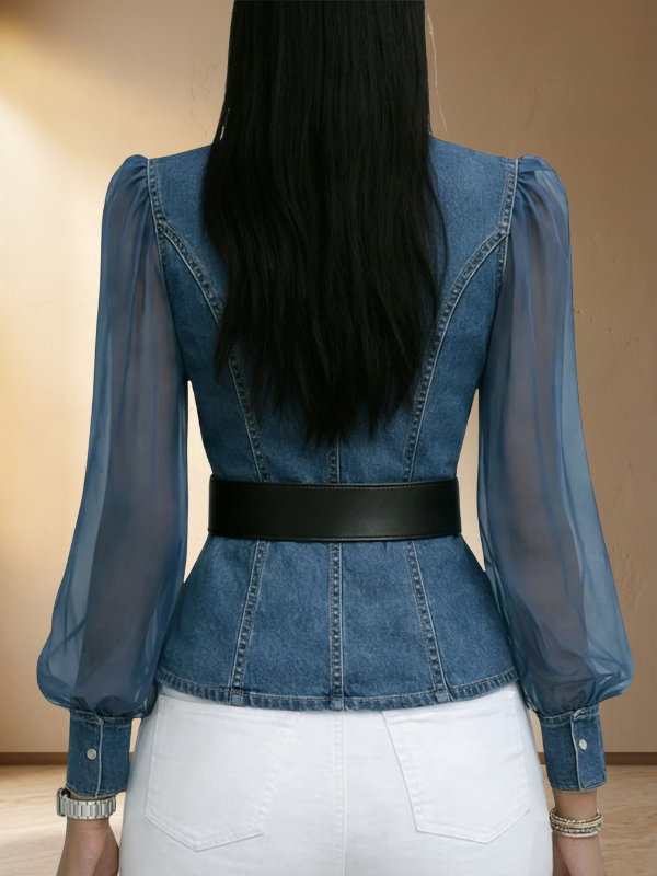 Top Serena — Denim e Chiffon