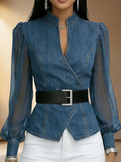Top Serena — Denim e Chiffon